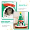 Covered Cat Bed Christmas Tree Removable Pad Large Cat Cave Bed Puppy House for Puppy Kitten Pet Indoor Home Decor Bedroom