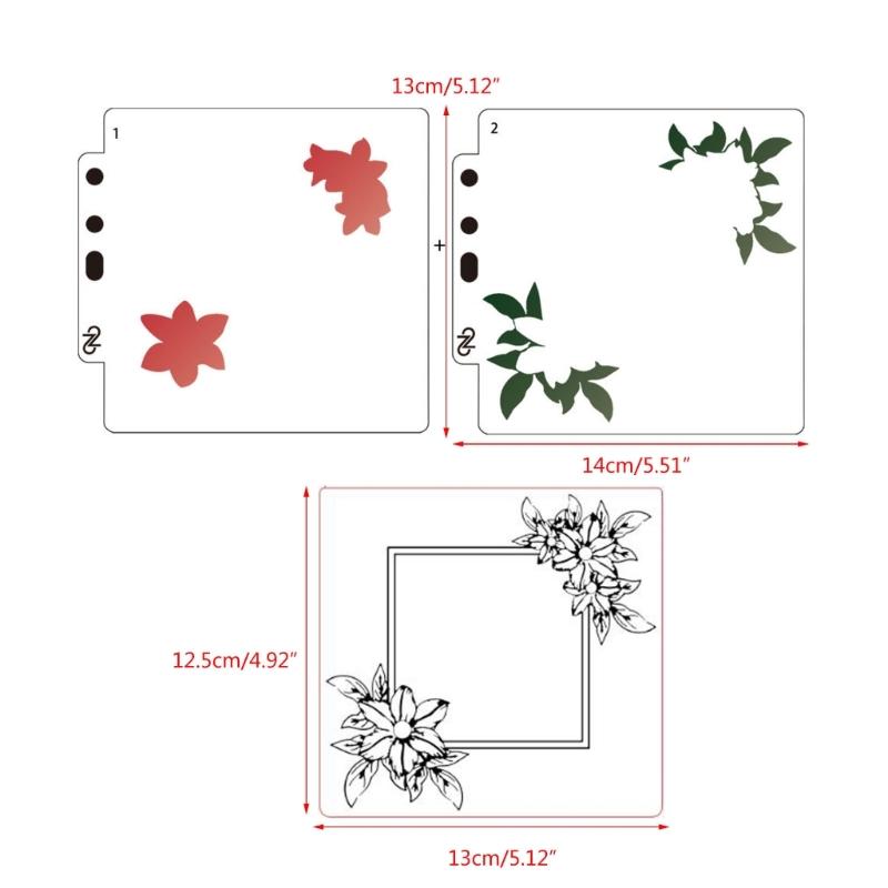Flower Embossing Folder Stencil Plastic Embossing Template Painting Stencil for Card Making Scrapbooking DIY Album Decor