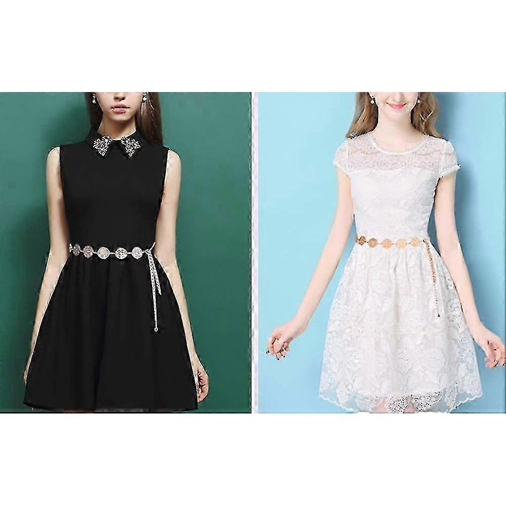Waist Chain Belt,Women's Decorative Waist Belt Metal Belt Strap Sash Beach Body Chain - RIpj