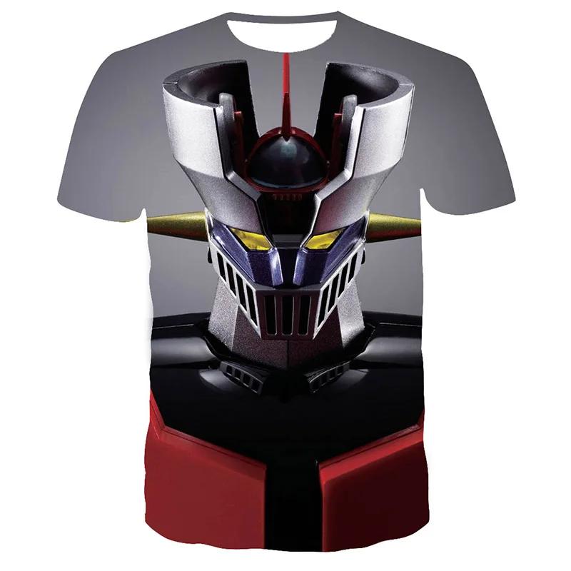 Mazinger Anime Robot 3D Print T-Shirts Men's Short Sleeve O-Neck Casual T Shirt Oversized Street Tees Harajuku Man Tops Clothing