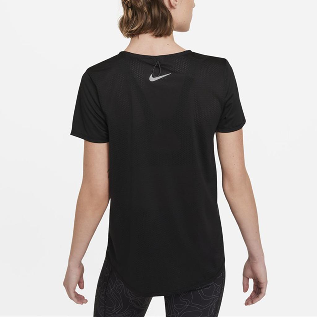 Nike Dri-FIT Reflective Logo Print Quick-Dry Breathable Sports Short-Sleeve T-Shirt Women Tops Black DA1247-010