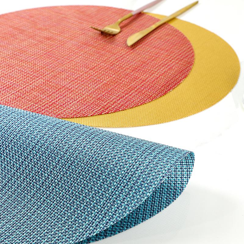 Kitchen Insulation Non-slip Mat Decorative Coaster 11cm Round PVC Placemat Teslin Hotel Western Mat