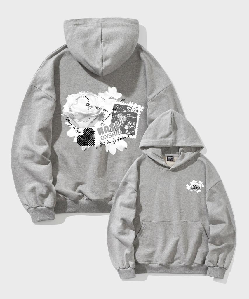 El Grunge Oversized Hoodie Gray