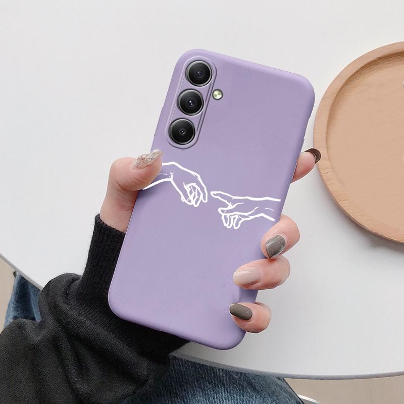 Hand Lines měkké silikonové pouzdro pro Xiaomi Redmi Note 13 Pro 13C Poco C65 Samsung A35 A55 M35 Huawei Honor 200 iPhone Ochranný kryt proti nárazu
