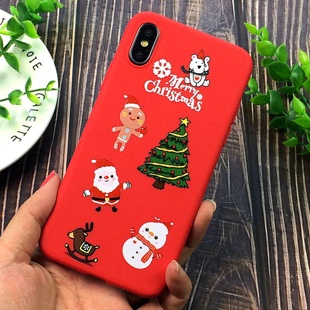 Shockproof Back Cover Christmas Soft TPU Phone Case For iPhone 5s SE 6s 7 8 Plus Xs Max Xr
