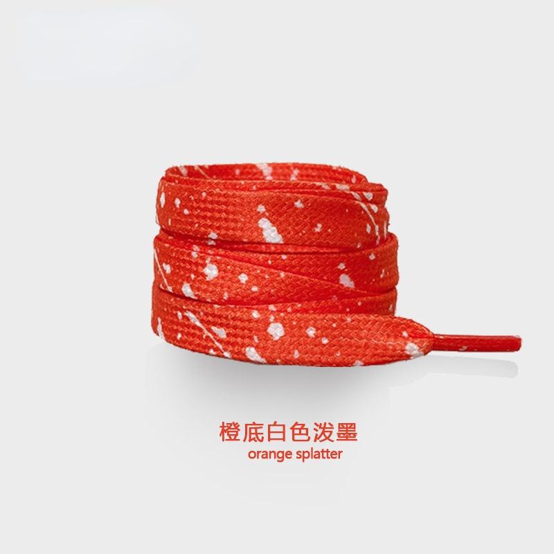 Rainbow Shoelaces for Sneakers Quality Fabric ink Splatter Shoe laces Fashion 0.8cm Flat AF1 Laces for Shoes 100/120/140/160CM
