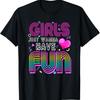 Awesome 80s Girls Just Wanna Have Fun 1980s 80 Party T Shirt Humor Streetwear Tee Shirt Short Sleeve Unisex Loose Clothing