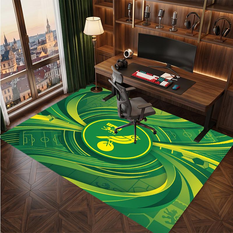 Norwich City Football Print Crystal Velvet Rug, Comfortable Water Absorbent Non Slip Indoor Floor Carpet