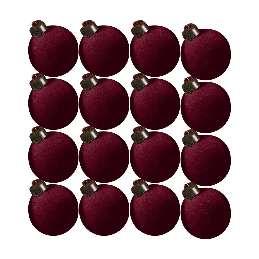 Christmas Ornament Flocked Christmas Ball 8cm 15PCS Multi-Color Shatterproof Festive Holiday Tree Decorating Accessory