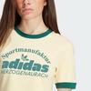 Adidas Originals Retro Grafikdruck Gespleißtes Slim-Fit Sport-T-Shirt Damen Tops Gelb IT9868