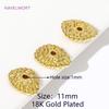 18K Gold Plated Brass Flat Oval Stripe Spacer Beads Flat Beads,Separators For Beads,For Bracelet DIY Jewelry Making Accessories