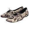 Zara Versatile Commuter Printed Pleated Bow Ballet Casual Flats 1cm Women Flats Snake-Print 13503510-38