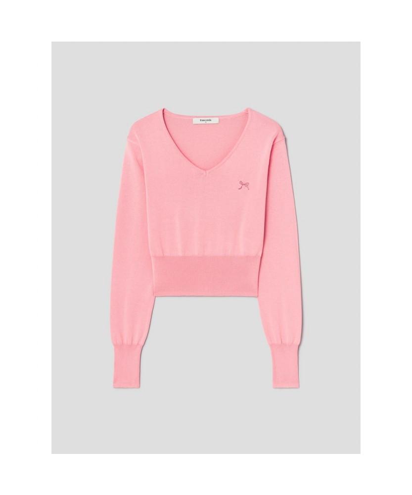 8SECONDS V-Neck Ribbon Pullover - Pink