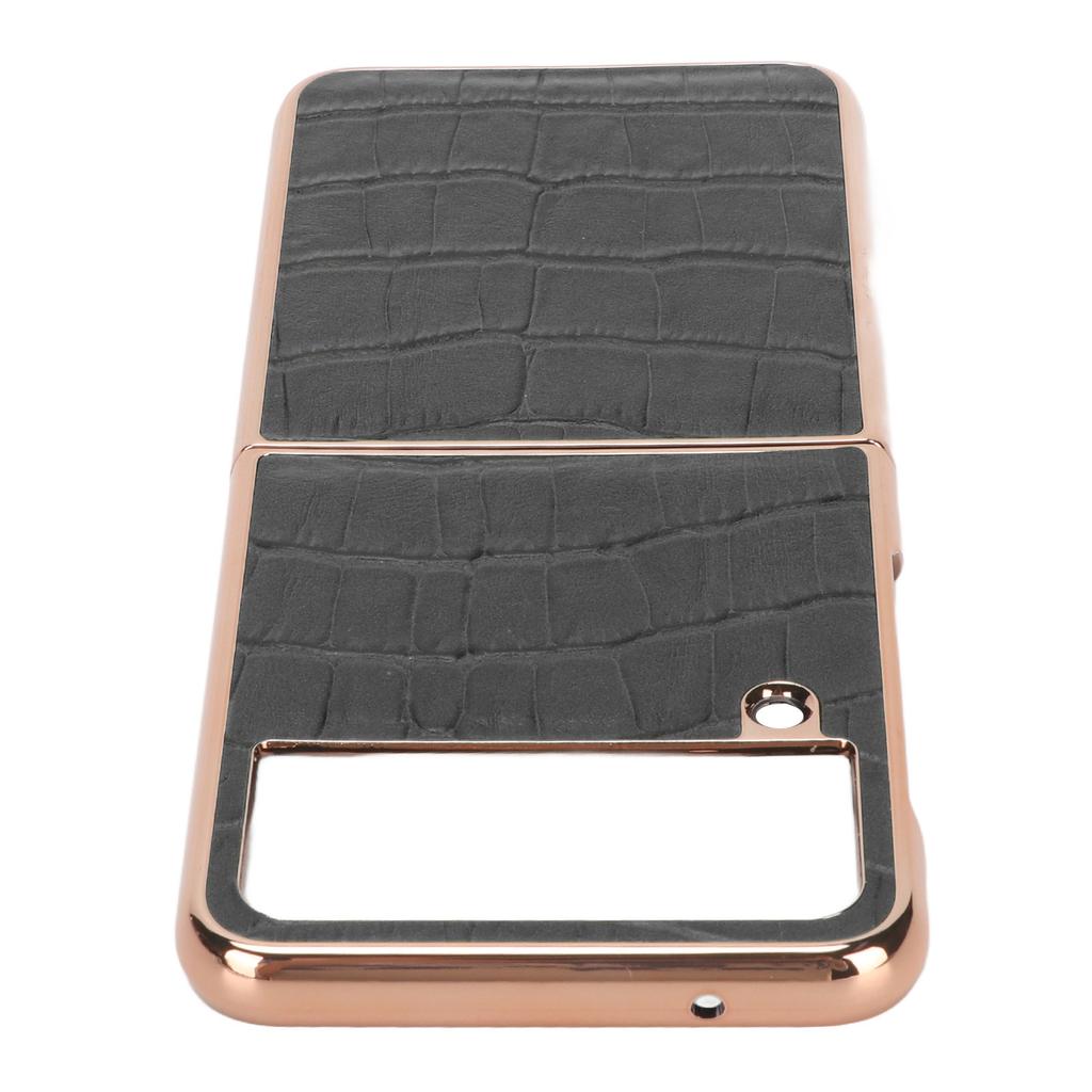 Leather Phone Case Scratch Resistant Nano Plating Folding Screen Phone Case Protective Phone Cover for Galaxy Z Flip4