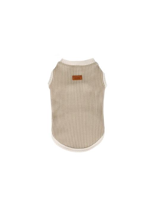 GOPE GOPE Texture Dog Sleeveless T-Shirt IVBE 3X-Large