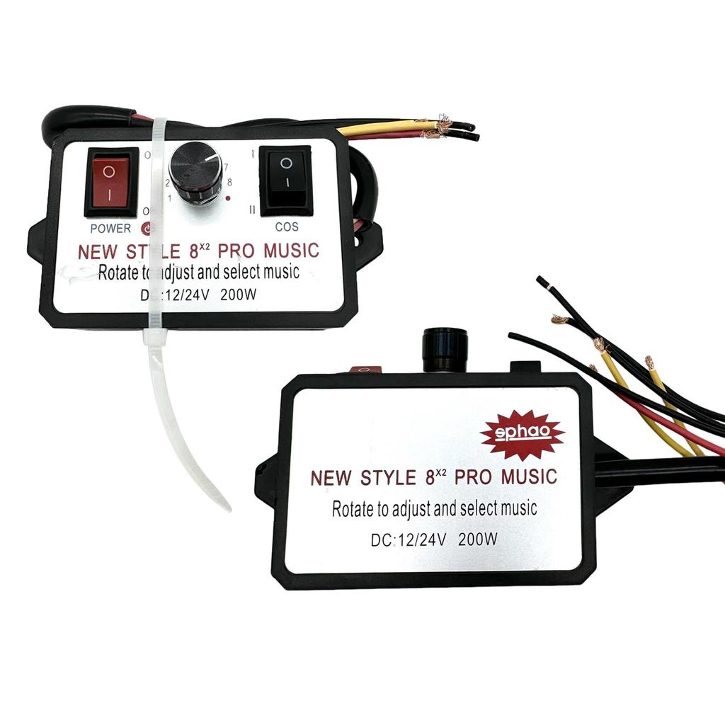 Car Horn Controller 16 Sound Effects Adjustable Electric Speaker 12-24V for Car Boat Truck Upgrade