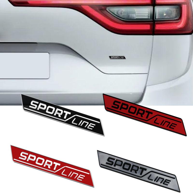 JBIW9 Metal Sport Line Grille Sticker Car Rear Trunk Body Emblem Badge for Skoda Yeti Octavia Superb Fabia Kamiq Karoq Kodiaq Rapid