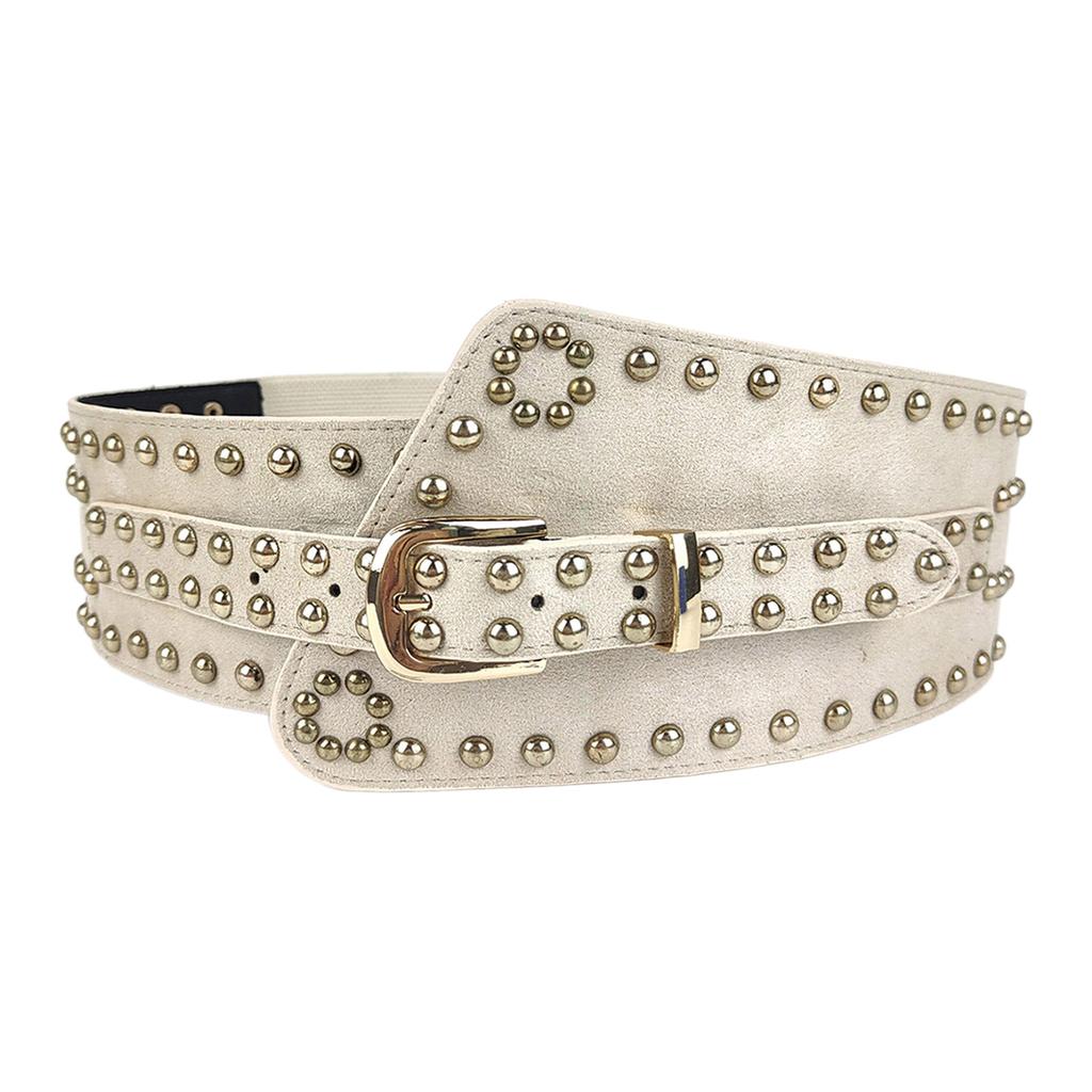 Pin Buckle Waist Belt for Women Ladies Underbust Corset Fashion Female Stretch Waist Strap with Rivet for Prom Party