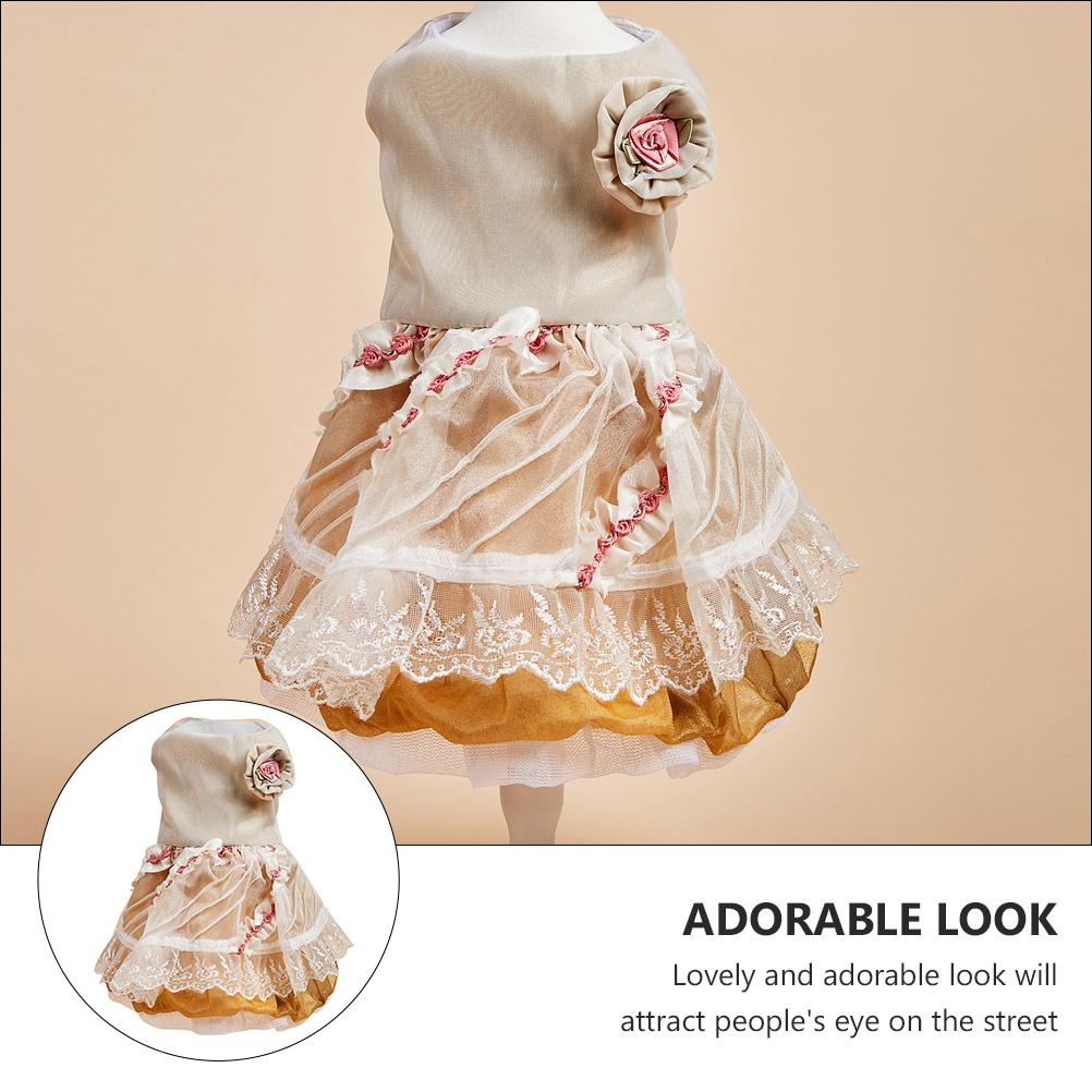 Puppy Rose Wedding Dress Dog Dress Skirt Satin Mesh Party Dog Skirt Lovely Pet Clothes Pet Clothes Puppy Costume
