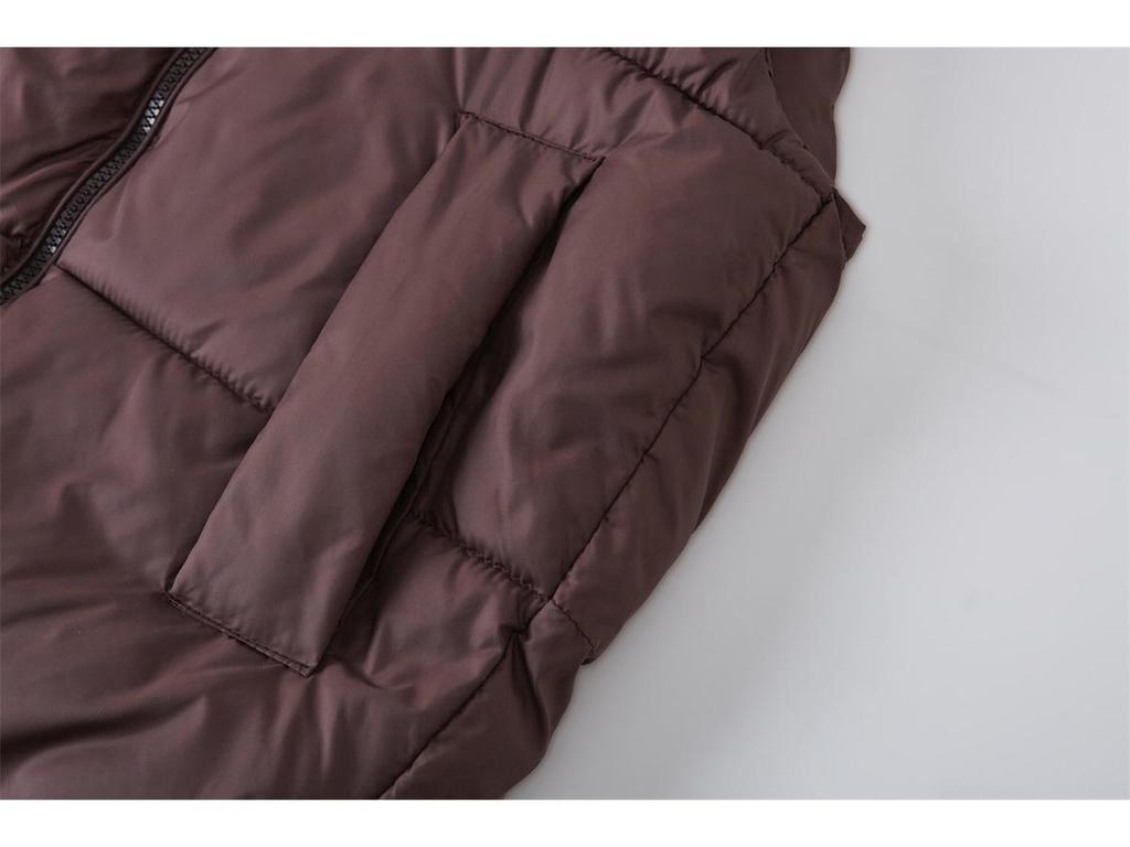 2025 Korean Unisex Casual Warm Stand Collar Short Loose Vest Jacket for Autumn/Winter