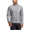 Adidas Solid Color Printed Logo Zippered Down Jacket Men Outerwear Grey HG5763