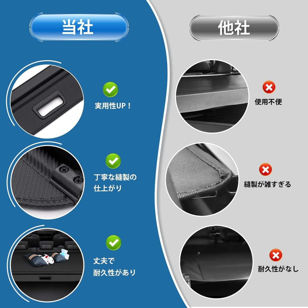 Virauto Tonneau Shade for Toyota Prius 60 Series 2023 Present Privacy Rear Luggage High Temperature Cargo Heat Light Water Easy Interior Set Fiber New