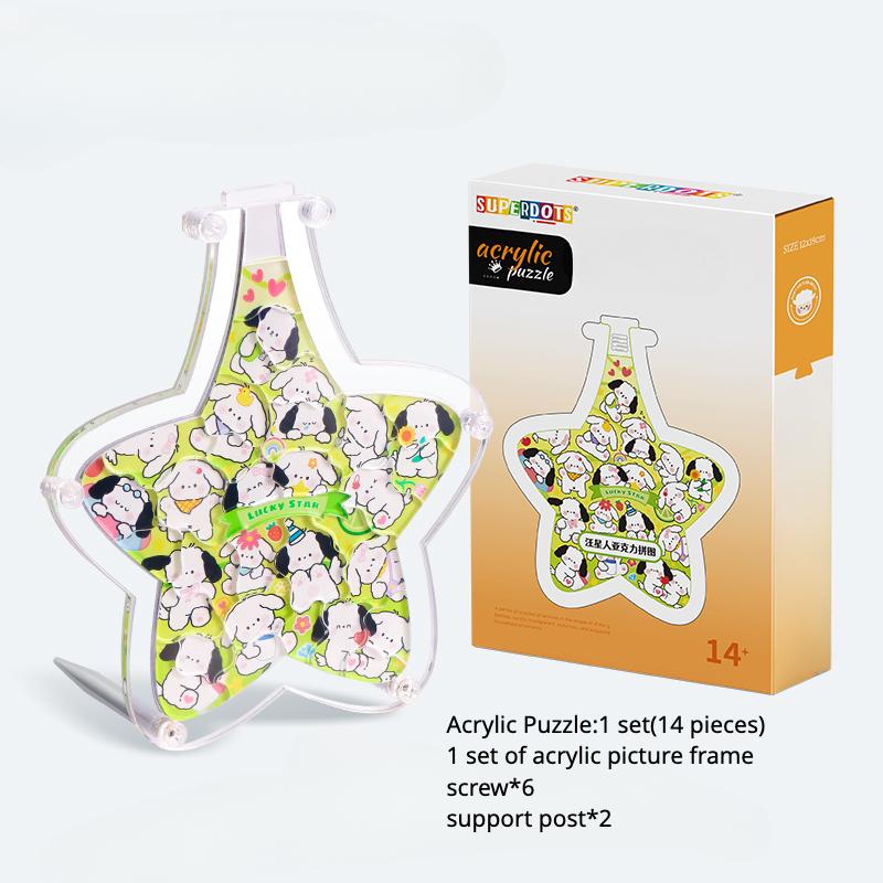 

Acrylic Animal Party Puzzle Model Frame Kawaii Puppy Desk Decoration Crafts Ornaments Cute Toys for Children Birthday Gifts New