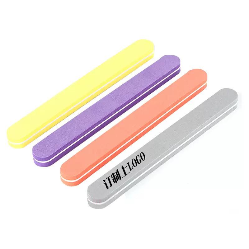 Nail File: Thin, Double-Sided Rhomboid Design in Grey and White for Buffing and Shaping