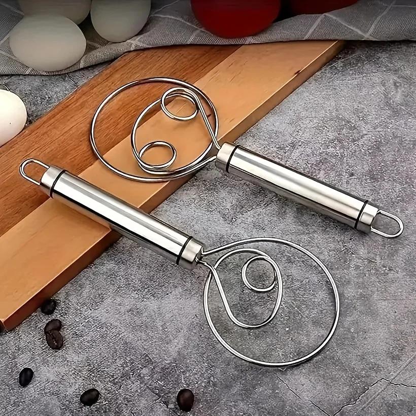 

Damaly,The Stainless Steel Dough Mixer and Egg Beater Is Handheld. with A Double-hole Design, It Enables Quick Mixing.