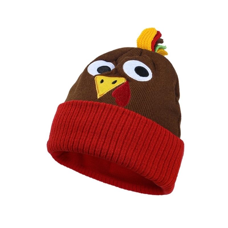 Embroidered Turkey Thanksgiving Turkey Beanies Perfect for Holiday Parties