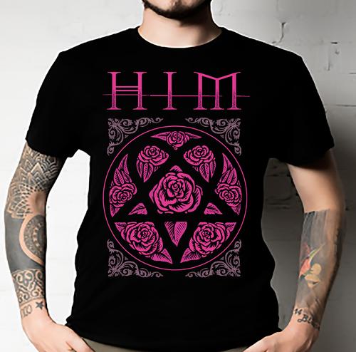 Heartagram Him Band Tee Tee-shirt Heartagram Rose Him Band T-shirt Unisex S разноцветный