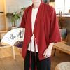 Summer Thin Seven Point Sleeve Cardigan Jacket Men's Casual Short Sleeve Manteau Hanfu Jacket