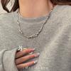 Koreansk ins oregelbunden veckad tvinnad halsband enkel nyckelbenskedja tröjskedja personlighet trendartikel accessoarer dam