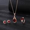 Necklace Set Ring Earrings Pendant Fashion Set Trendy Women's Jewelry