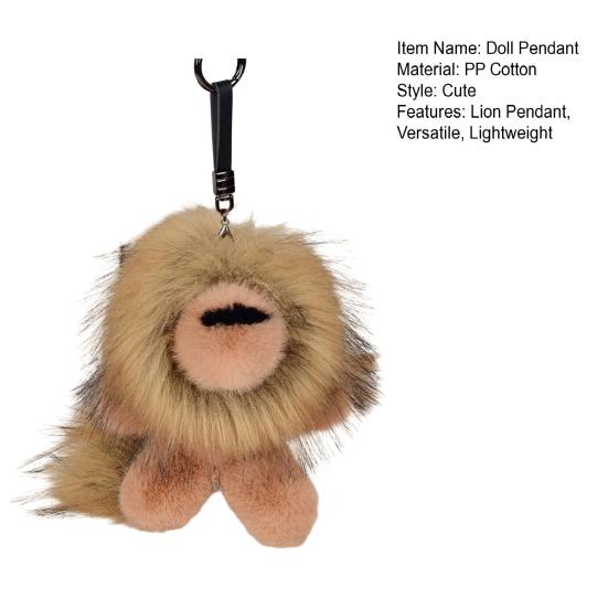 Doll Pendant Keychain Lion Shape Plush Doll Lightweight Key Holder Easy To Carry Keychain Backpack Accessories