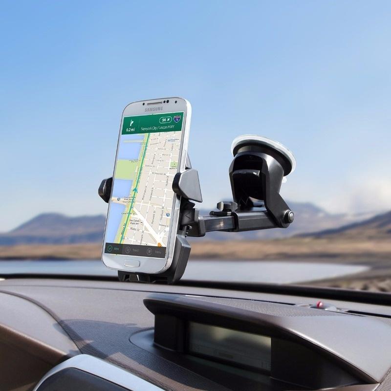 Car Holder Smart Phone Navigation Suction 360 Rotate Adjustable 3-6.5 Inch Bracket 1pc