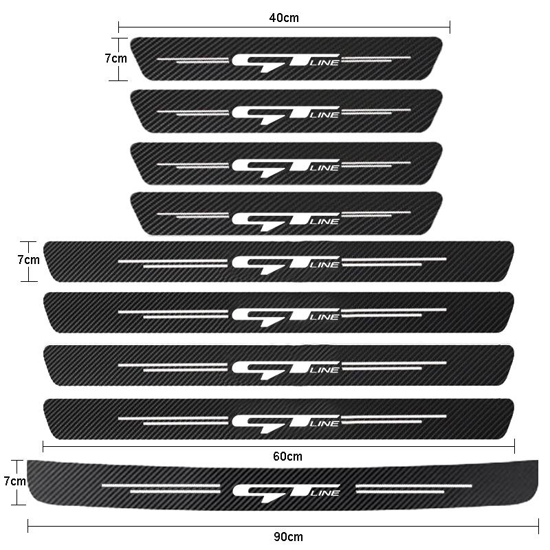 Auto Tür Sill Schutz Carbon Faser Schwelle Aufkleber Für Sonata Kia GT LINIE ELANTRA Sportage Stinger KX5 K3 K4 k5