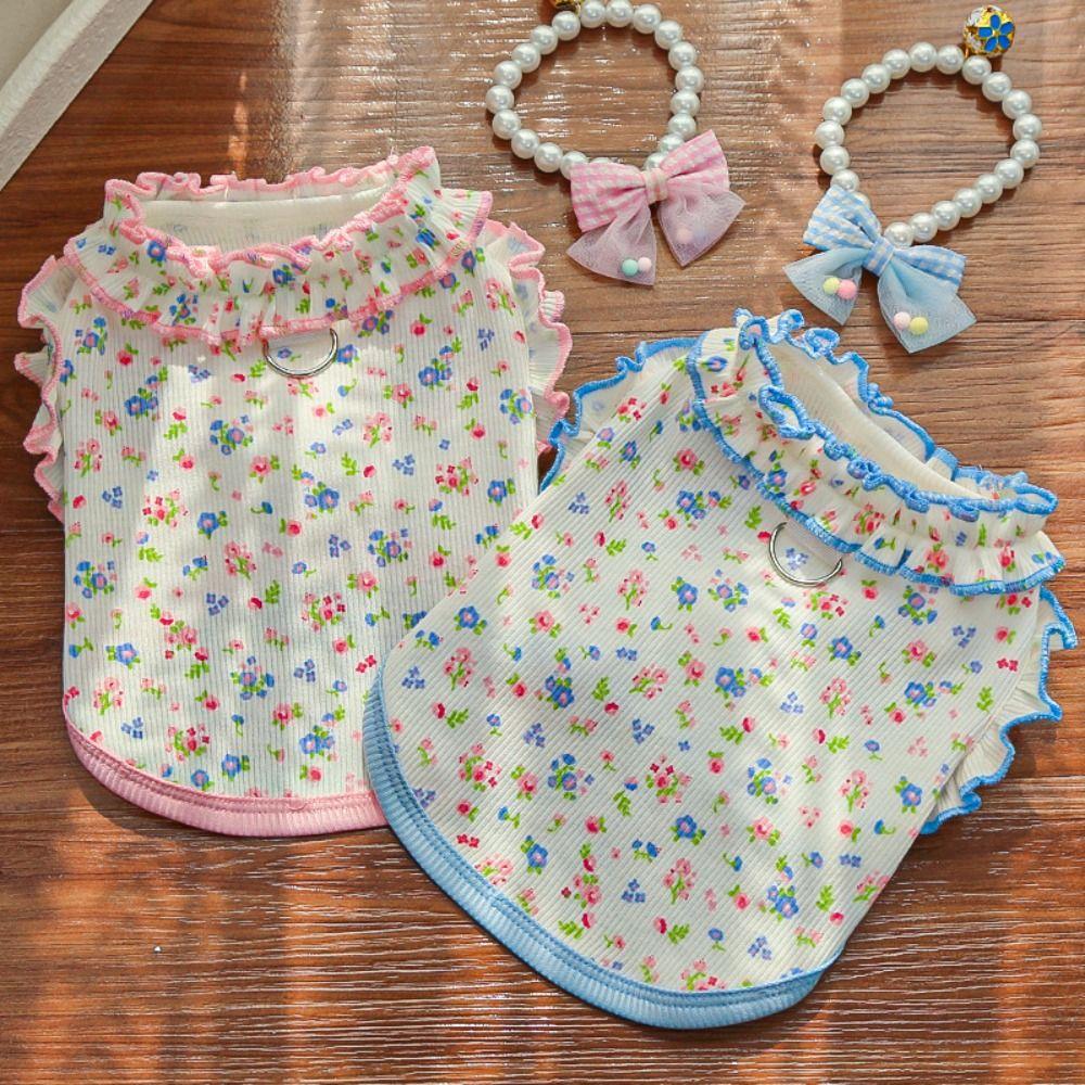 Breathable Pet Princess Dress Soft Cat Cake Skirt Pet Supplies Puppy Floral Vest  Pet Party