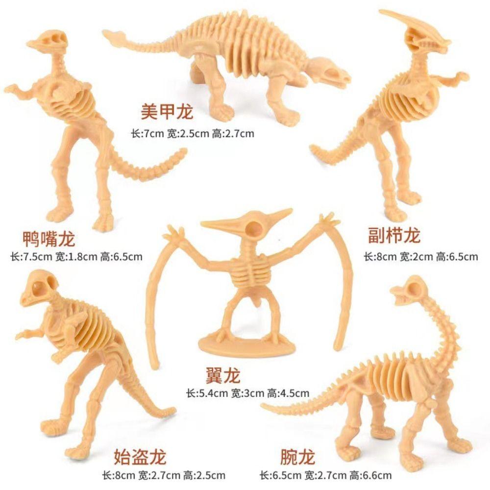 

6 шт. Фигурки Динозавр Скелет ПВХ Симуляция Модель Динозавра Набор Детские Подарки 1