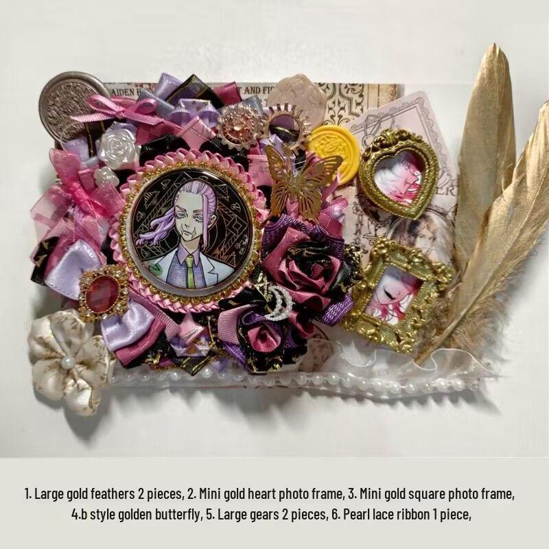 Decoration Filler Material Pack: DIY Handmade Accessories Set with Tanmei Zha Background Paper and Bag