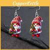 Themed Christmas Santa Claus Holding Tree Pattern Women Earrings Acrylic