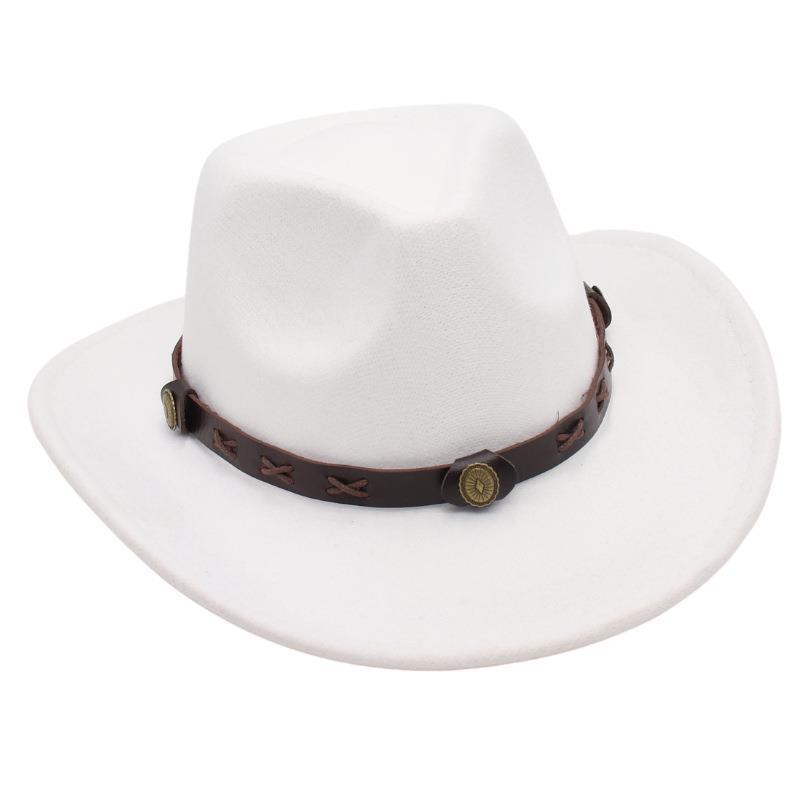 Metal Belt Top Hat Cowboy Hat Street Shot Jazz Hat Ancient Felt Hat Performance Antique Sun Hat Dance