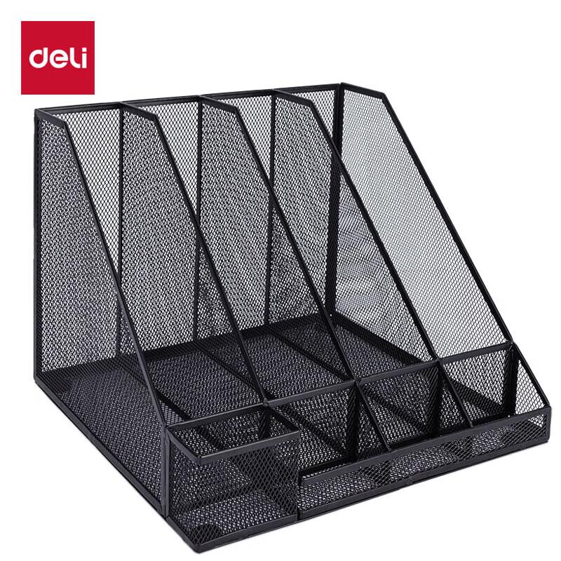Deli 4-Tier Metal Mesh File Organizer with Pen Holder белый