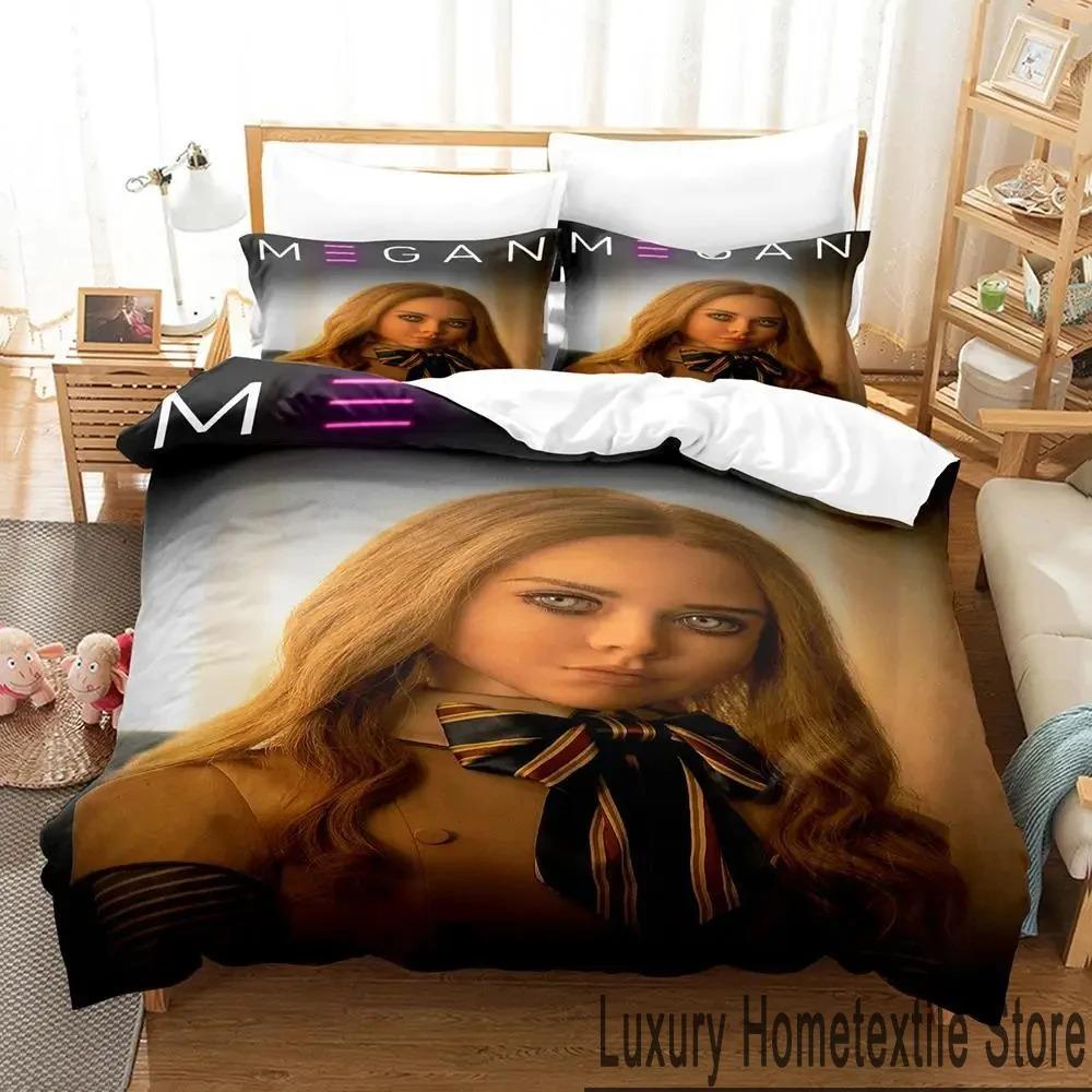 

Trendy Comfortable Twin Queen King 3D Print M3GAN Movie Boys Girls Size Bed Adult Home Textileextile Quilt Comforter (quilt)-EU Single(135*200cm)3pcs