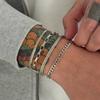 SHIXIN 4pcs/set Trendy Silver Color Cuban Chain Bracelet Men Hip-hop Adjustable Multi-layer Twisted Chain Bangle Male Jewelry