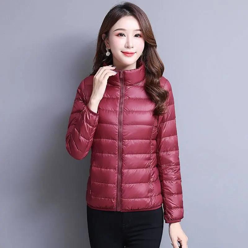 Women Winter Coat Ultra Light White Duck Down Jacket Slim Women Winter Puffer Jacket Portable Windproof Down Coat