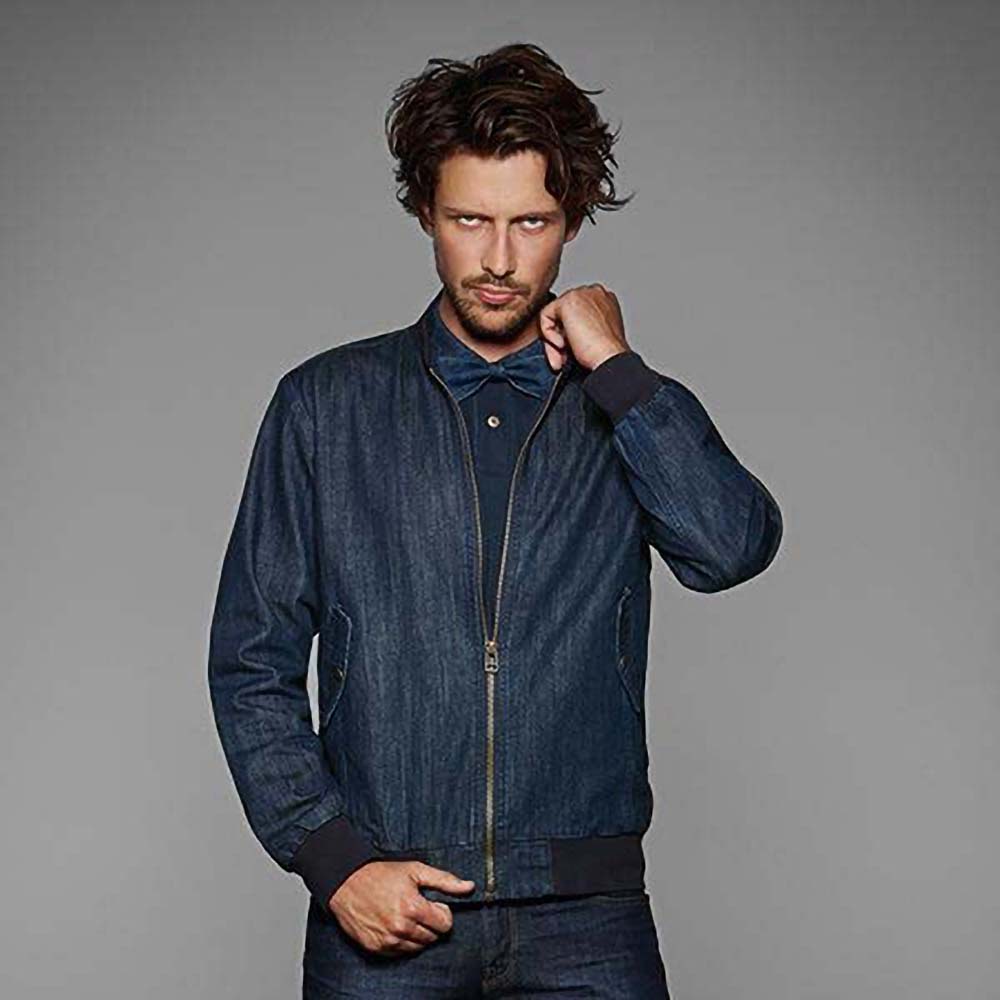 B&C Denim Mens Supremacy Denim Bomber Jacket