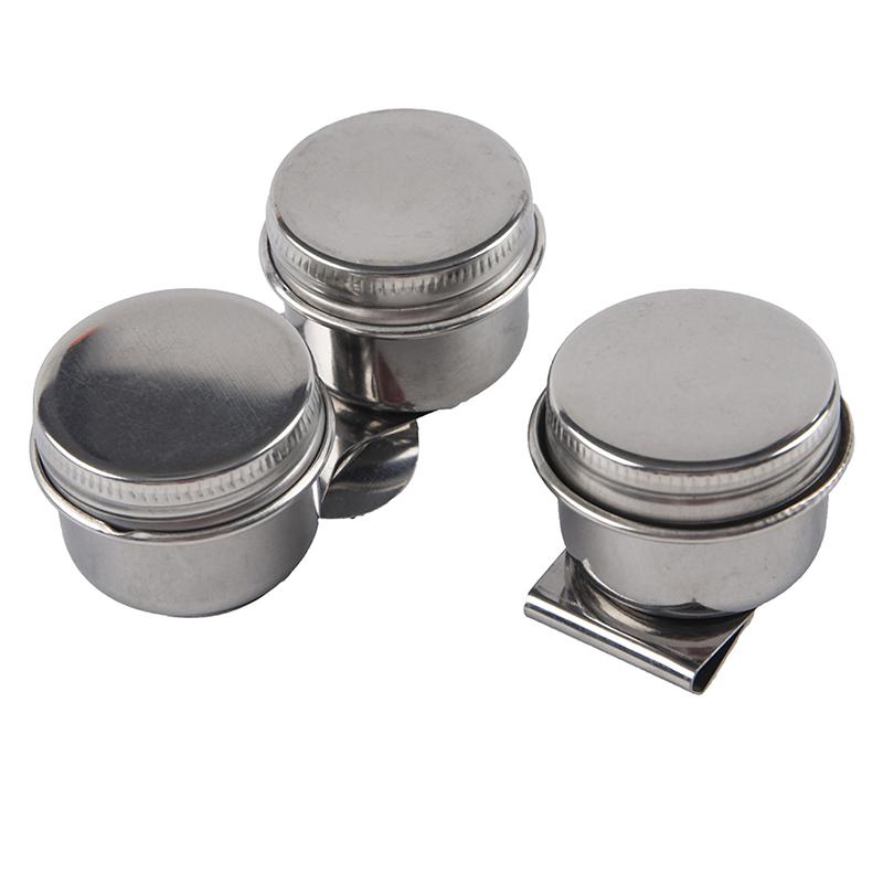 Painting Oil Pot Portable Stainless Steel Oil Painting Palette Cup with Lid