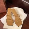 Elegant 2025 New Summer Women's Sandals High Heel Slippers Solid Color Thin Strap Sexy Style Clip Toe Thin Strap Sandals
