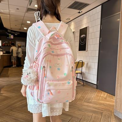 New High-value, Fresh, Sweet and Cute Star Backpack, Large-capacity Backpack for Junior High School Students